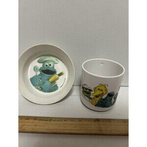 Vintage Melamine Children’s Cup And Bowl Sesame Street 70’s